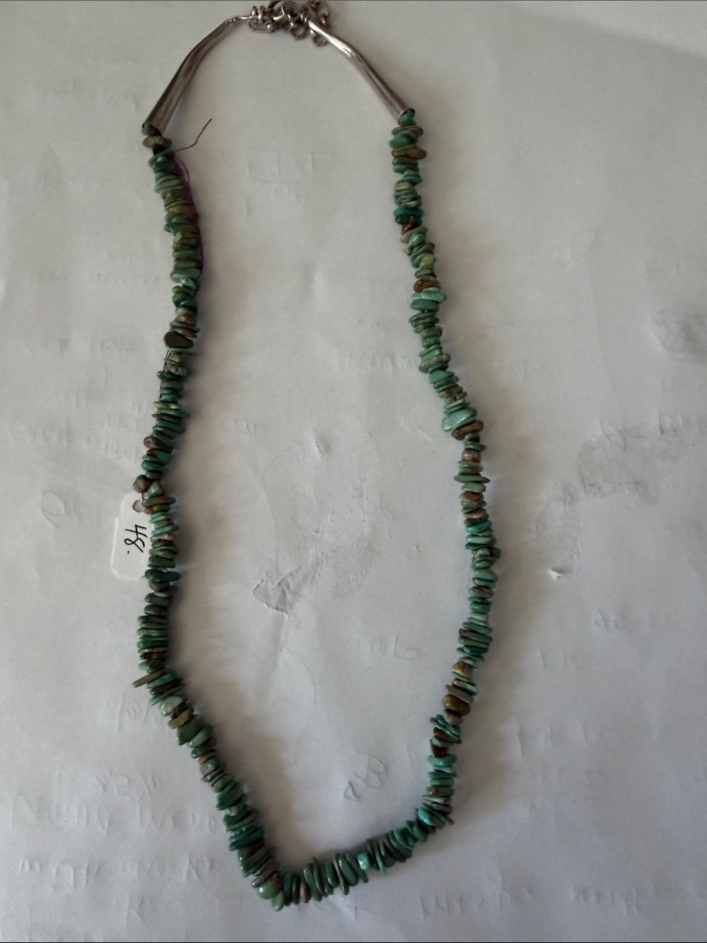 Green Turquoise Chip Bead Necklace - Women Jewelry with sterling clasp